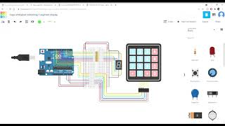 Circuit design Keypad controlling 7 segment display on Tinkercad [upl. by Griswold]