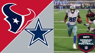 Texans vs Cowboys  Week 11 of NFL 2024 Season MNF Madden 24 Simulation  Madden 25 Roster [upl. by Harragan]