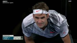 Federer vs Nadal  Australian Open 2017  Last 5 games with commentary [upl. by Latyrc]