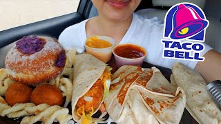 ASMR EATING TACO BELL CAR MUKBANG CRUNCHWRAP SUPREME  CHEESE BURRITO  TACO REAL SOUND TWILIGHT [upl. by Lairbag]