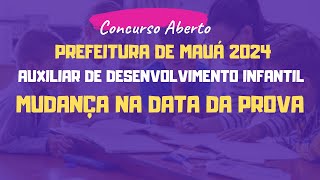 ADI MAUÁ 2024  Mudança na Data da Prova [upl. by Bran]