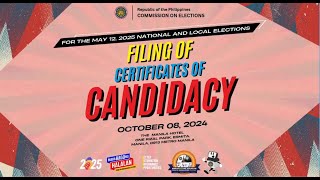 LIVE Filing of COCs for 2025 elections — Day 8 [upl. by Rubbico]