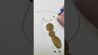 How to draw an ant Step by step Drawing for kids🐜🤎 [upl. by Zerk]