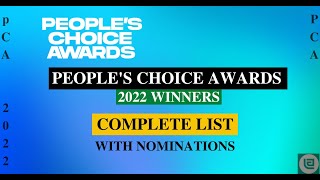 Peoples Choice Awards 2022  Complete Winning List with Nominations [upl. by Ainevul481]