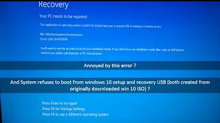 FIX windows 10 winloadexe startup error 2017 [upl. by Agnella]