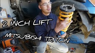 How to install a lift kit PART 2 IFS suspension I Strut I L200 Dual cab I Mitsubishi Triton 2 inch [upl. by Merrily823]