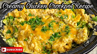 Creamy Chicken amp Rice Crockpot  How To Make Chicken Crockpot Meal [upl. by Lunette]