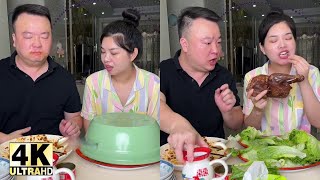 Funny Husband and Wife Eating Show  Epic Food Battle 🤣 [upl. by Staten852]