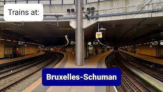 Trains at BrusselSchuman  SNCB NMBS [upl. by Walford]