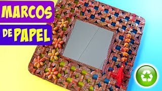 DIY Marco hecho con papel How to make paper frame [upl. by Aieki]