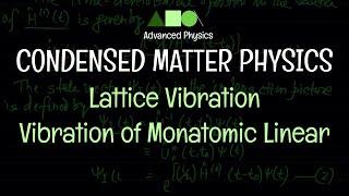 Condensed Matter Physics  Lattice Vibration  Vibration of Monatomic Linear Lattice01 [upl. by Anilatak403]