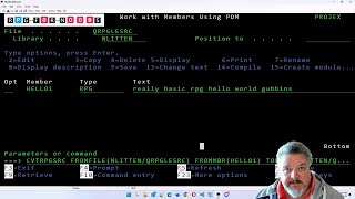 RPG 101 Ep2  Tarting up the old fashioned AS400 RPG to iSERIES RPGLE Hello World Example [upl. by Bibah]