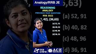 RRBJESSCJE Exam  analogy reasoningclasses shorts previousyearquestions  aceonline [upl. by Sunday45]