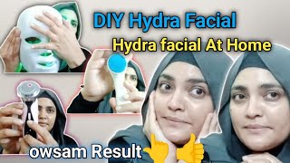 Hydra facial At Home  Hydra Facial Step by Step At Home  Get Glass Glowing skin by staywithmadiha [upl. by Ynattyrb393]