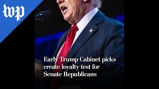 Early Trump Cabinet picks create loyalty test for Senate GOP [upl. by Ydennek210]