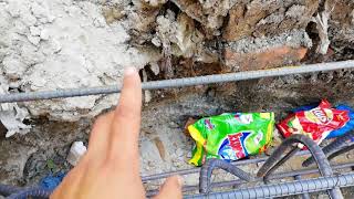 how to stand column and retaining wall reinforcement in Raft Foundation [upl. by Abshier]