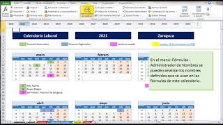 Calendario Laboral Dinámico en Excel [upl. by Akenahc]