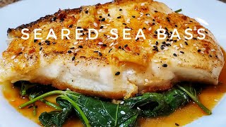 Seared SEA BASS FILLET  QUICK amp EASY  RECIPE AthomewithNobz [upl. by Erdeid134]