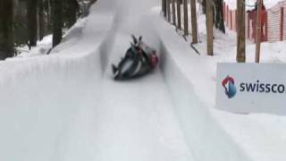 Austrian Bobsled crashes in St Moritz [upl. by Aivata]