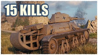 Mini Maus • PzKpfw 38H 735 • 15 KILLS • WoT Gameplay [upl. by Nillok]