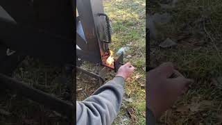 Lighting the rocket stove shorts [upl. by Nirraj]