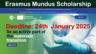 Deadline 2025 ජනවාරි 24  Erasmus Mundus Scholarship  AMIR [upl. by Turnheim]