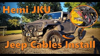 Hemi Jeep Wrangler JKU  Jeep Cables Install [upl. by Notluf597]