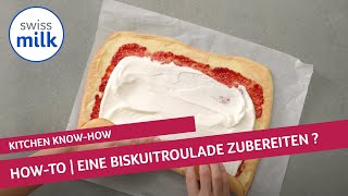 Wie kann ich eine Biskuitroulade zubereiten  HowtoVideo  Swissmilk 2020 [upl. by Seed]