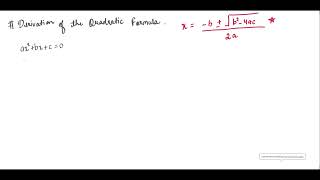 Derivation of quadratic formula  class 10 [upl. by Elyac]