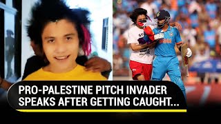 World Cup Final ProGaza Protestor Invades Pitch Tries To Hug Kohli  IND v AUS  IsraelHamas War [upl. by Leirvag]