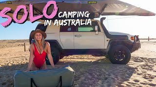 SOLO CAMPING IN AUSTRALIA Solo female travelling in TOYOTA FJ 4WD [upl. by Atoiyanap716]