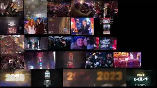 New Year Ball Drops 2000  2024 SplitScreen First Vid Of 2024 [upl. by Qidas]