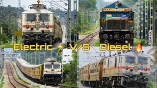 15 in 1 ELECTRIC VS DIESEL TRAINS COMPILATION  INDIAN RAILWAYS [upl. by Ahsyle767]