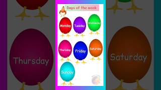 learn days of the week song with colorful eggs weekdays song stay little [upl. by Dee]