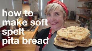 How to Make Soft Spelt Pita Bread flat bread no oven [upl. by Nalehp]