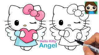 How to Draw Hello Kitty Love Angel 💖 Sanrio [upl. by Ecitnirp188]