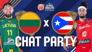 Lithuania v Puerto Rico  FIBA Olympic Qualifying Tournament 2024  Puerto Rico  Chat Party ⚡🏀 [upl. by Allenrac]