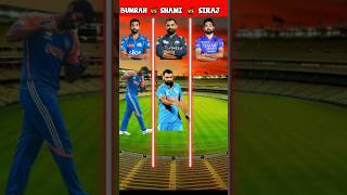 JASPREET BUMRAH🤔 VS SIRAJ VS SHAMI full comparison shorts [upl. by Onitsoga]