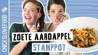 ZOETE AARDAPPELSTAMPPOT MET CHORIZO  CHICKSLOVEFOOD [upl. by Newob]