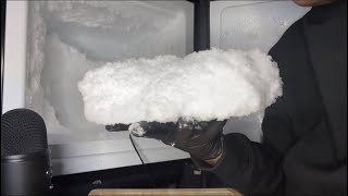 FLUFFY CARBONATED FREEZER FROST  MESSY BITES  ASMR ICE EATING [upl. by Vorfeld]