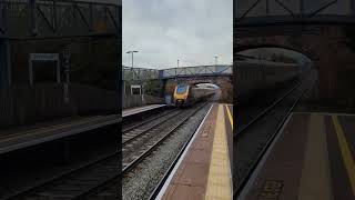 CrossCountry Voyager Class 221 221130 racing through Cam amp Dursley railway station [upl. by Holihs]