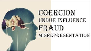 Coercion Undue Influence Fraud Misrepresentation  Indian Contract Act 1872  Law Guru [upl. by Amarillis510]