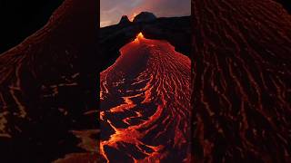 VOLCANO ERUPTION 🌋  DRON SHOT nature wow relaxing edit shortsfeed volcano earth lava magma [upl. by Nobe]