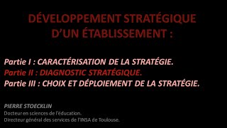 Développement stratégique dun établissement partie 2 [upl. by Ahsatak]