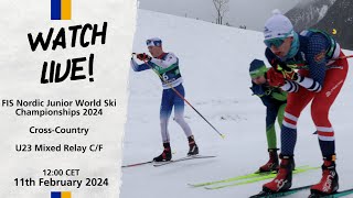 LIVE U23 FIS Nordic JWSC Championships 2024  Mixed Team Relay 4x5km CF [upl. by Boutis]