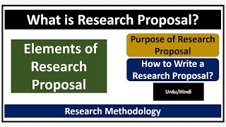 What is Research Proposal Purpose amp Elements of Research ProposalHow to Write Research Proposal [upl. by Yttam]