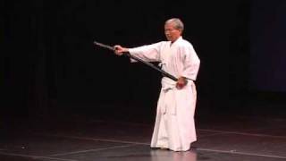 Hidy Ochiai  Apple Sliced with Sword demonstration [upl. by Ecnerwaled276]