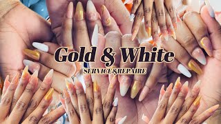 “Stunning Gold and White Nail Designs 910 Rating for Glamorous Nail Art Ideas” [upl. by Buzz]