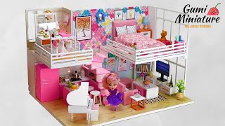 5DIY Dollhouse Rooms Bedroom Bath room etc [upl. by Blank]