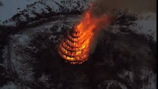 Russians Burn TOWER OF BABEL Effigy Near Ukraine Border [upl. by Ttenaj245]